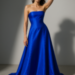 Azur Impérial Strapless Silk Gown view 8