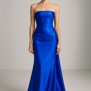 azur impérial strapless silk gown