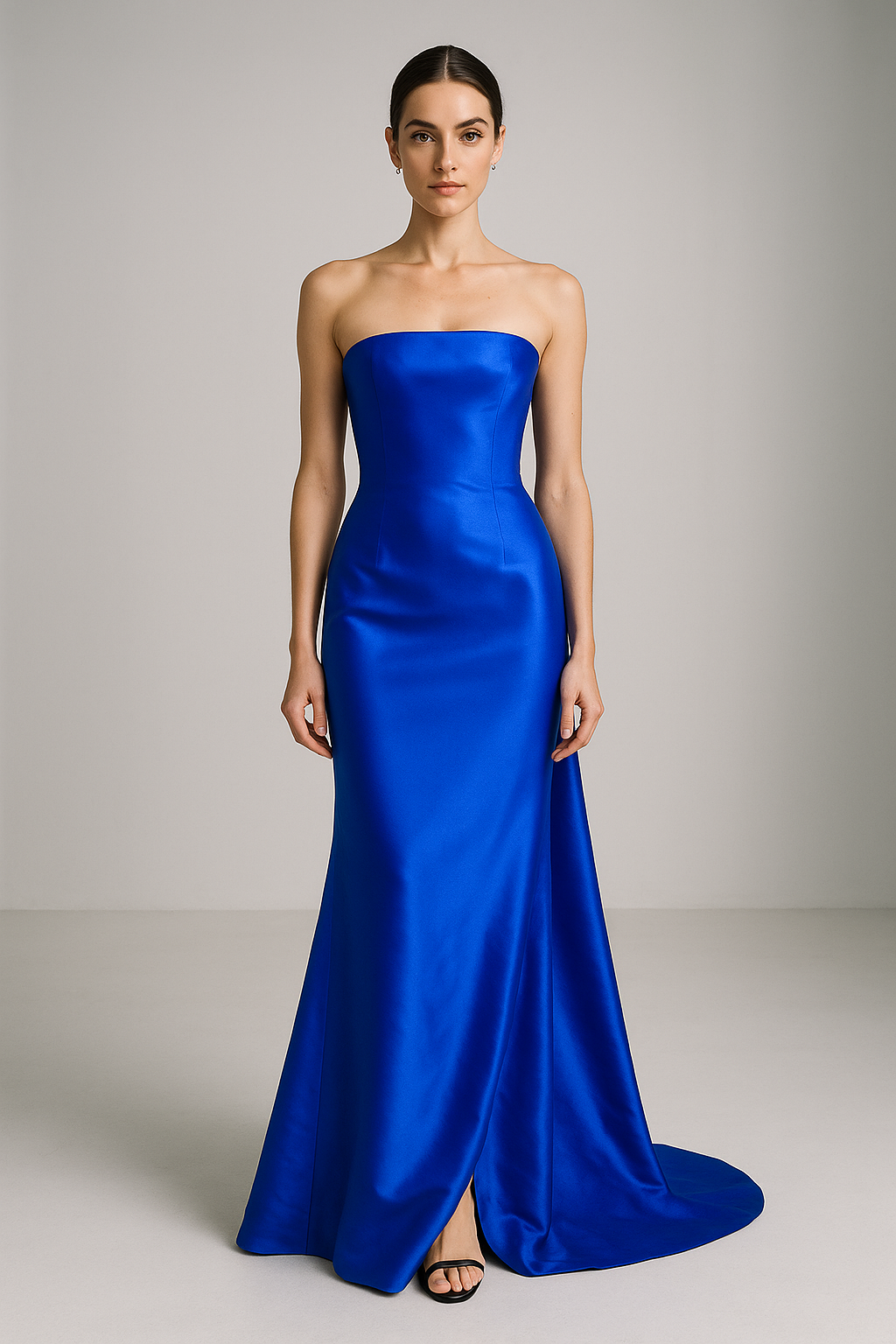 Azur Impérial Strapless Silk Gown