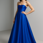 Azur Impérial Strapless Silk Gown view 5