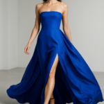 Azur Impérial Strapless Silk Gown view 6