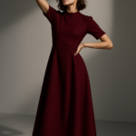 Bordeaux Mystique Midi Dress view 8