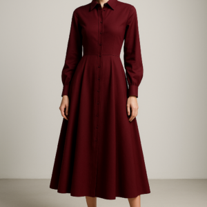 bordeaux mystique midi dress