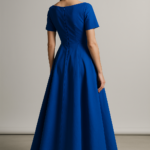 Cobalt Audace — A-Line Dress in Luxurious Cotton view 2