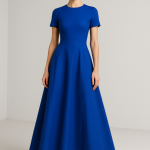 cobalt audace — a line dress in luxurious cotton