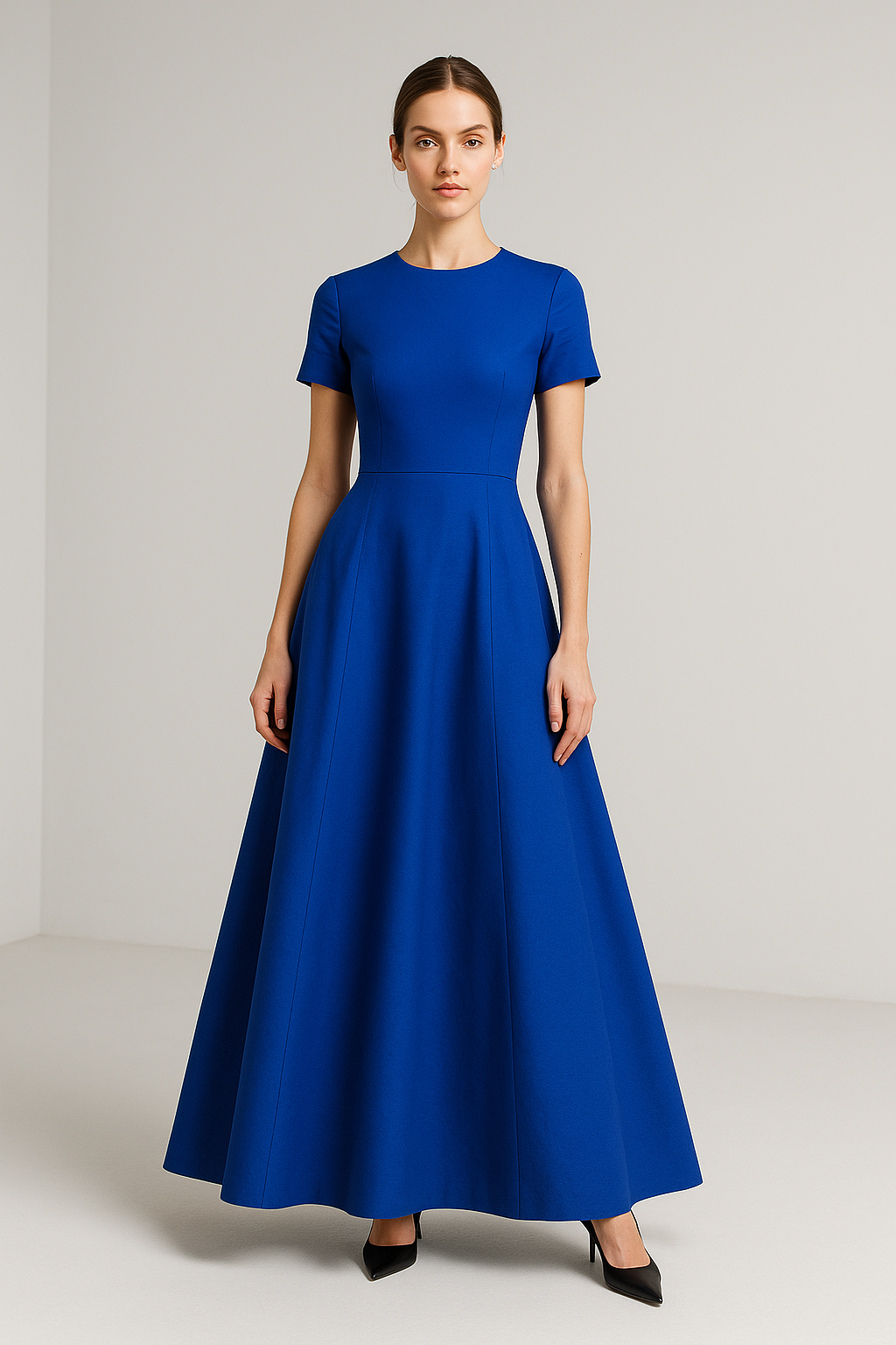 Cobalt Audace — A-Line Dress in Luxurious Cotton