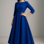 Cobalt Audace — A-Line Dress in Luxurious Cotton view 5