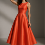 Corail Soleil Fit-and-Flare Silk Dress view 8