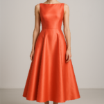 Corail Soleil Fit-and-Flare Silk Dress view 1