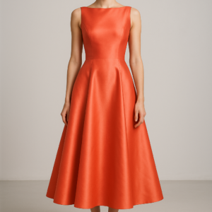 corail soleil fit and flare silk dress