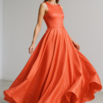 Corail Soleil Fit-and-Flare Silk Dress view 9