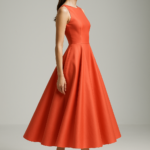 Corail Soleil Fit-and-Flare Silk Dress view 3