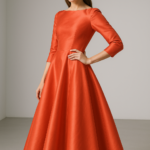 Corail Soleil Fit-and-Flare Silk Dress view 5
