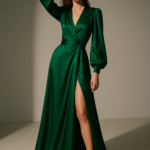 Émeraude Sauvage Wrap Gown — The Essence of Untamed Elegance view 8