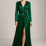 Émeraude Sauvage Wrap Gown — The Essence of Untamed Elegance view 1