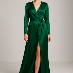 Émeraude sauvage wrap gown — the essence of untamed elegance