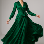 Émeraude Sauvage Wrap Gown — The Essence of Untamed Elegance view 9