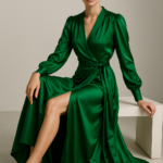 Émeraude Sauvage Wrap Gown — The Essence of Untamed Elegance view 7