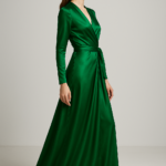 Émeraude Sauvage Wrap Gown — The Essence of Untamed Elegance view 3