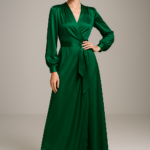 Émeraude Sauvage Wrap Gown — The Essence of Untamed Elegance view 5