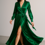 Émeraude Sauvage Wrap Gown — The Essence of Untamed Elegance view 6