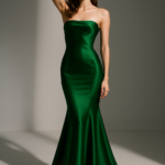 Forêt Enchantée – Mermaid Gown in Forest Green Silk view 8