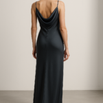 Graphite Noble — Column Dress in Charcoal Silk view 2