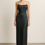 Graphite Noble — Column Dress in Charcoal Silk view 1