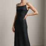 Graphite Noble — Column Dress in Charcoal Silk view 5