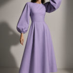 Lavande Éthérée — Balloon Sleeve Dress view 8