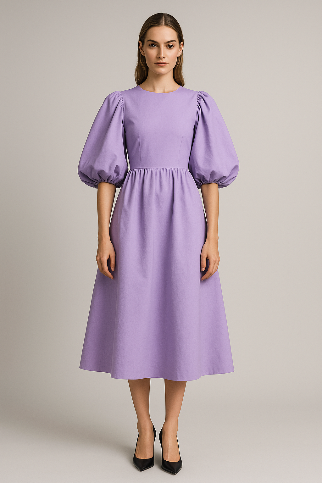 Lavande Éthérée — Balloon Sleeve Dress