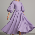 Lavande Éthérée — Balloon Sleeve Dress view 9