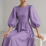 Lavande Éthérée — Balloon Sleeve Dress view 7