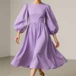 Lavande Éthérée — Balloon Sleeve Dress view 6