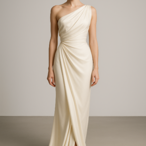 lumière d'ivoire — draped silk gown