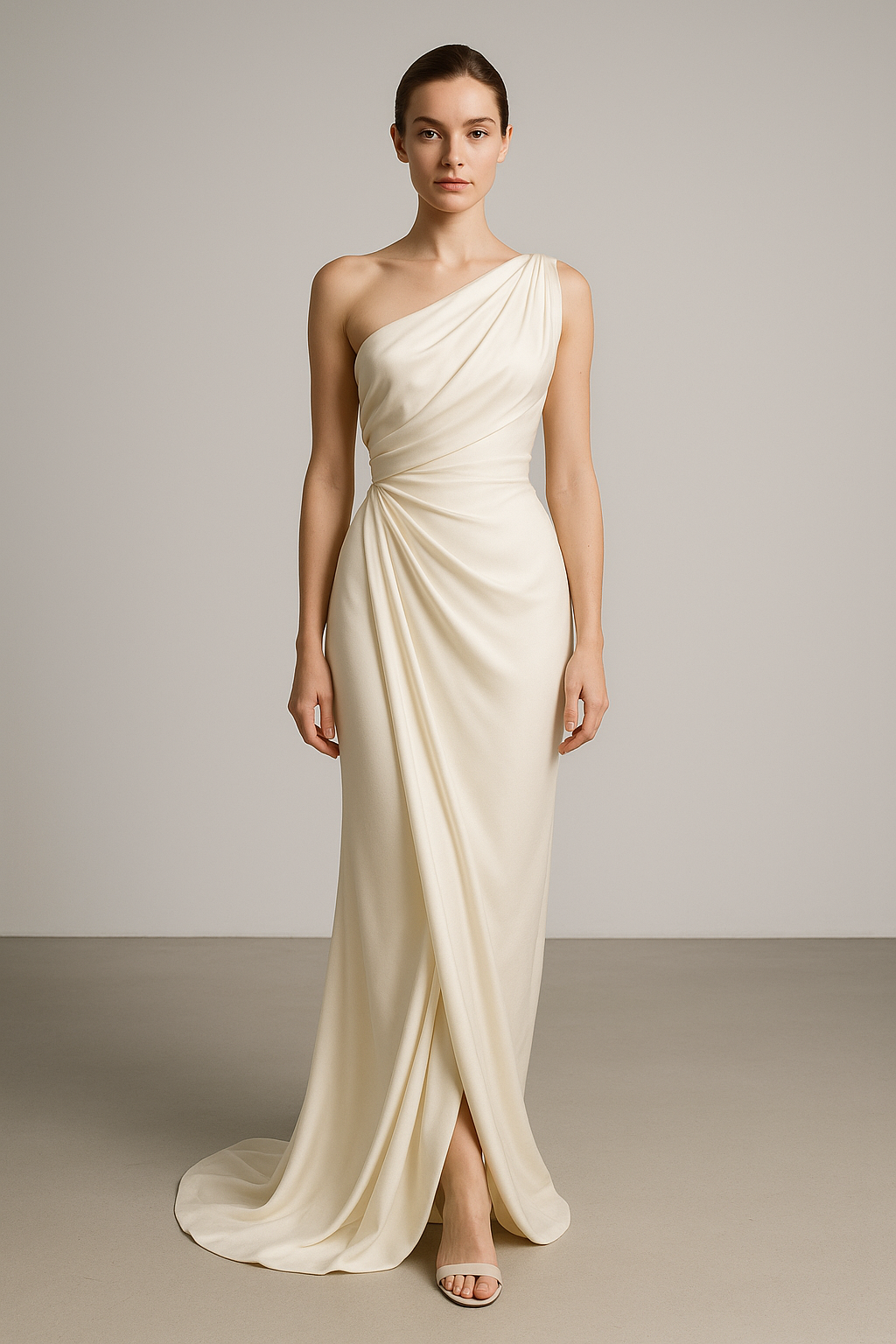 Lumière d'Ivoire — Draped Silk Gown