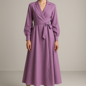 mauve sérénité — exquisite wrap dress