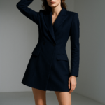 Minuit Parisien — Midnight Blue Blazer Dress view 8