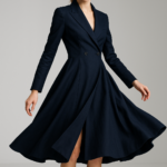 Minuit Parisien — Midnight Blue Blazer Dress view 9