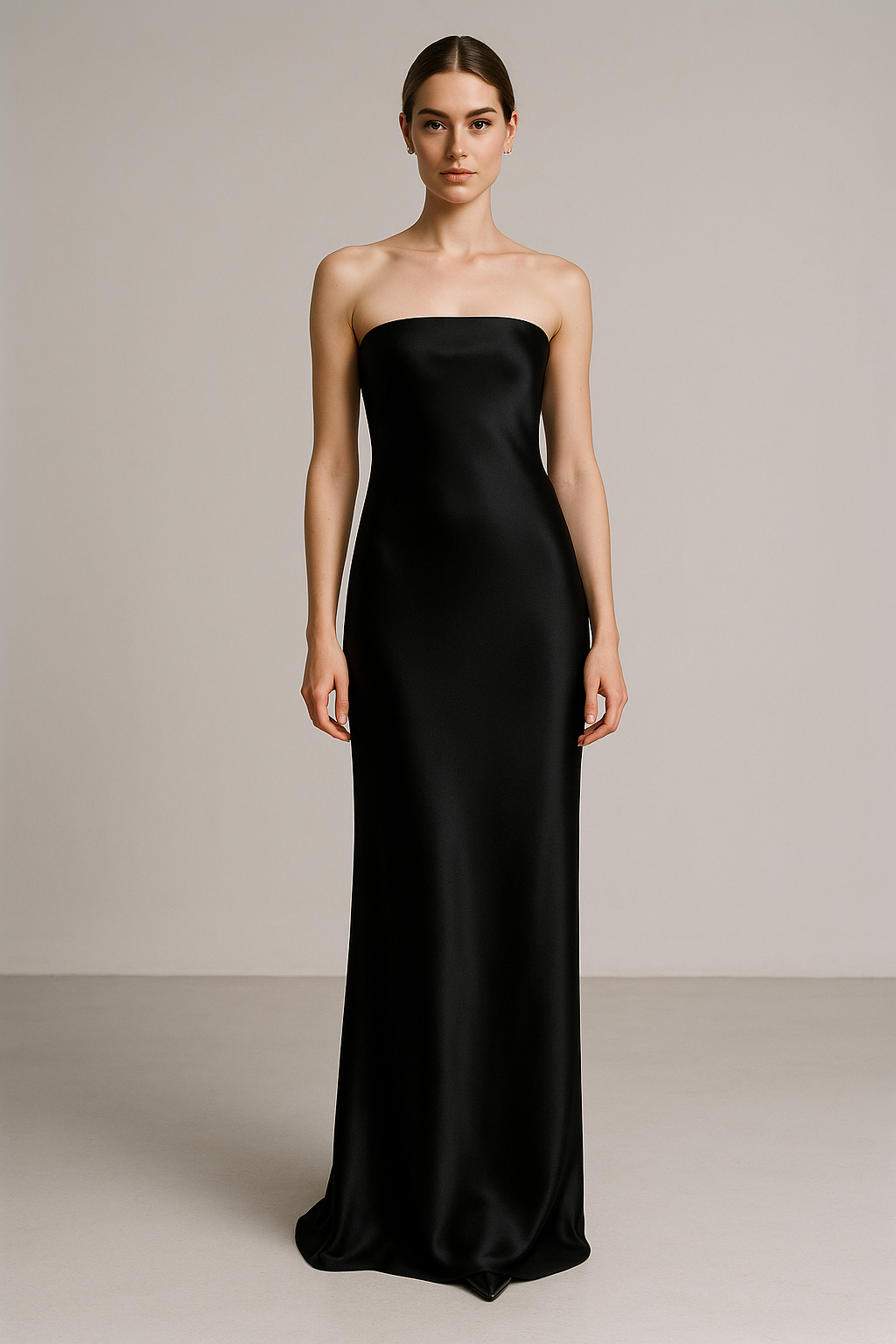 Noir Éternel — Silk Column Gown