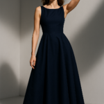 Nuit Royale Structured Midi Dress view 8