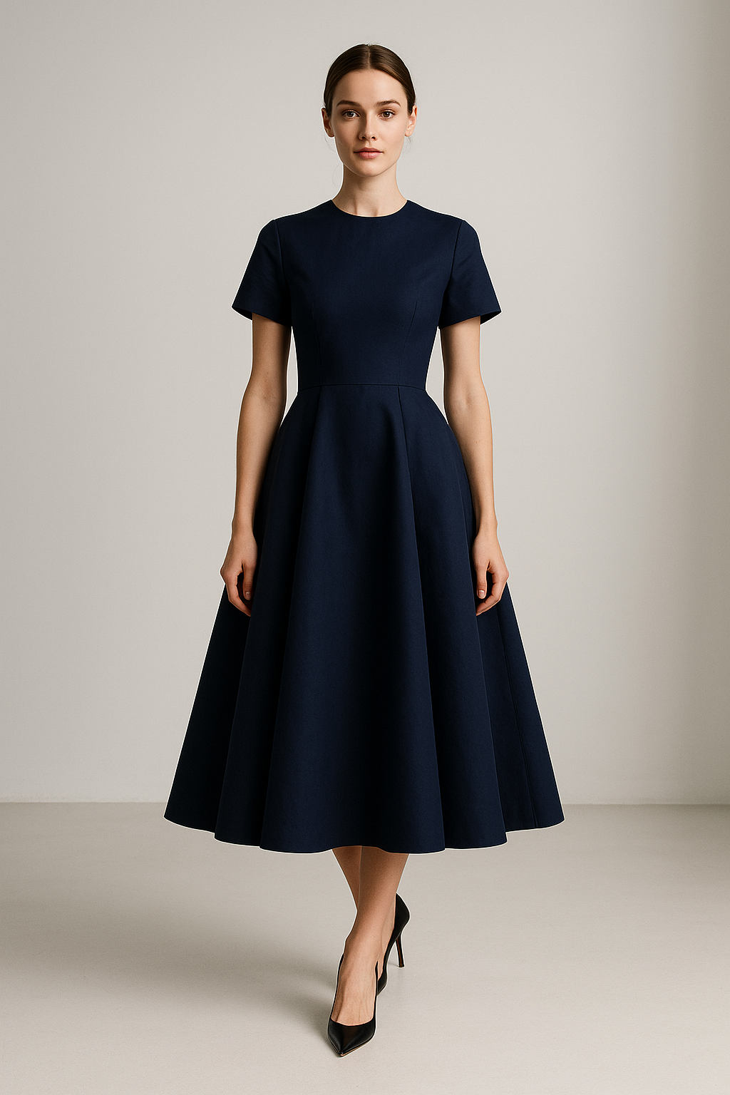 Nuit Royale Structured Midi Dress