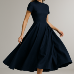 Nuit Royale Structured Midi Dress view 9