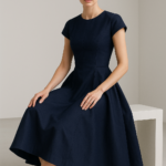 Nuit Royale Structured Midi Dress view 7