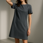 Ombre Élégante Shift Dress in Slate Gray view 8