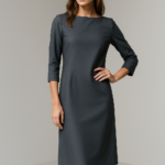 Ombre Élégante Shift Dress in Slate Gray view 5