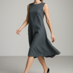 Ombre Élégante Shift Dress in Slate Gray view 6