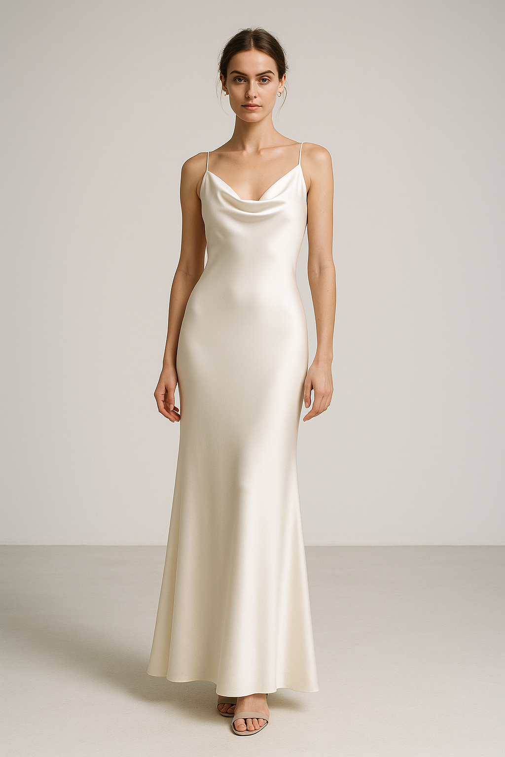 Perle Céleste — Cowl-Neck Silk Dress