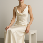 Perle Céleste — Cowl-Neck Silk Dress view 7