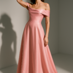 Pétale de Rose — Off-Shoulder Silk Dress view 8